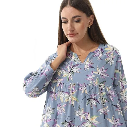 Women's Viscose Nightgowns - Soft, Lightweight, and Comfortable Sleepwear - Blue