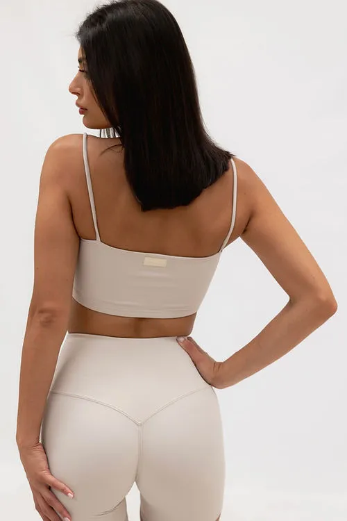 Zara Smooth Crop Top - Cool Cream