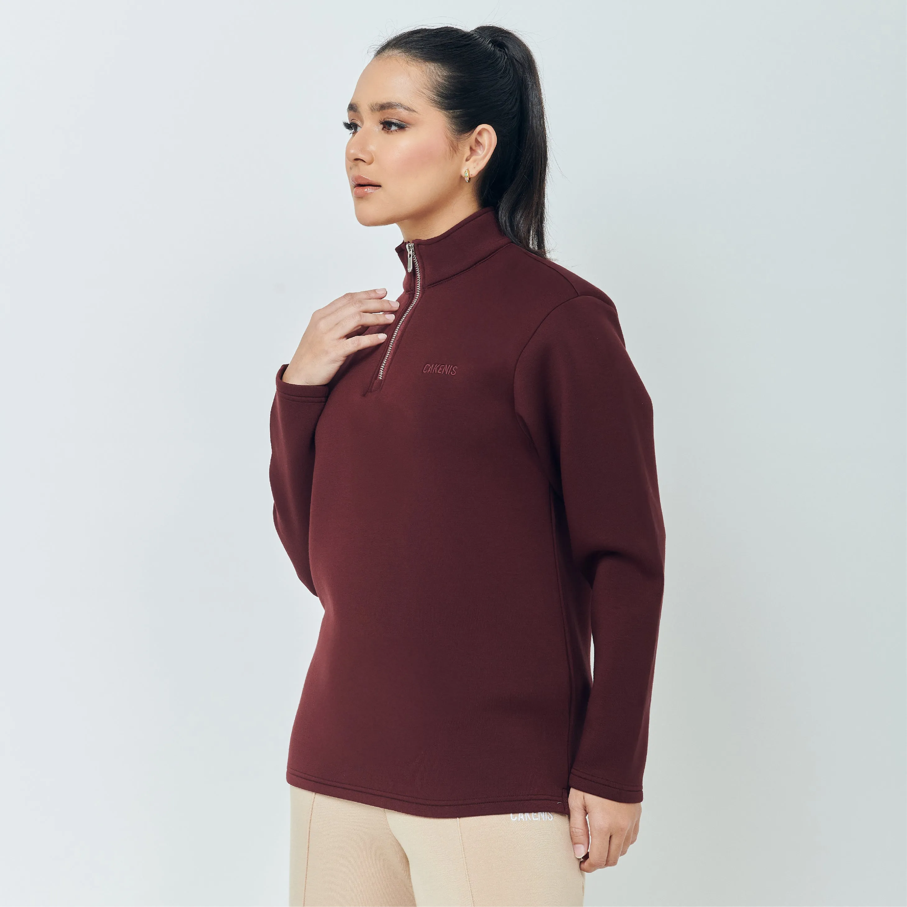 ZIPPER TOP LITE IN MAROON